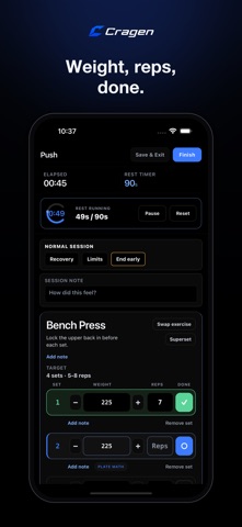 Cragen: Gym Workout Tracker Screenshot 2 of 6