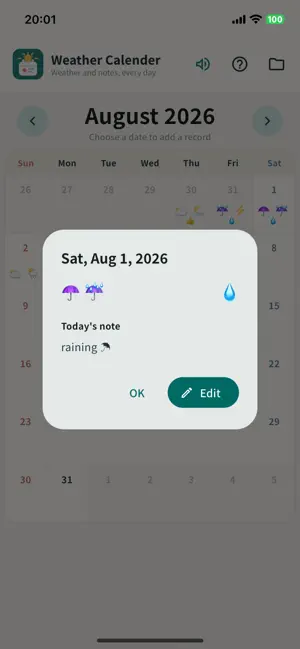 Weather Calendar Journal screenshot 4