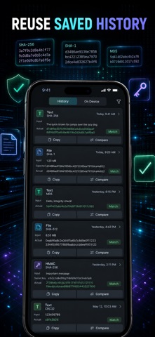 Calculadora Hash: MD5 SHA256 iPhone screenshot 9