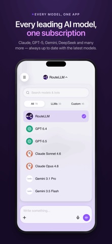 ChatLLM: AI Chat, Bot & Agent iPhone screenshot 1 — productivity app by Abacus.AI