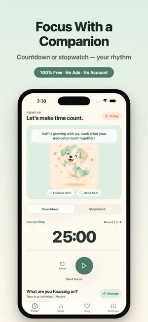 PomPup: Focus Timer & Dog screenshot 2