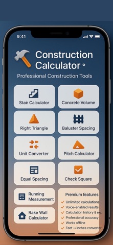 Construction Calculator ° Screenshot 1 of 6