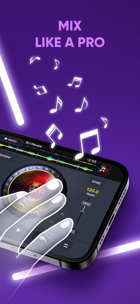DJ it! Virtual Music Mixer app - Cet outil permet de mixer avec aisance grâce à une interface intuitive, intégrant un sampler et un crossfader pour des créations sonores dynamiques.