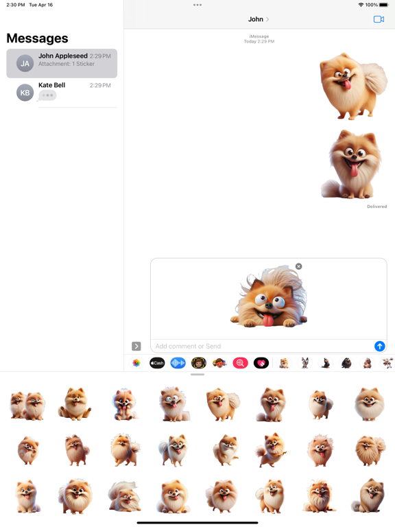 Screenshot #6 pour Goofy Pomeranian Stickers