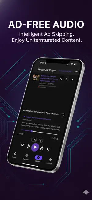 Hypercast - AI Podcast Player screenshot 1