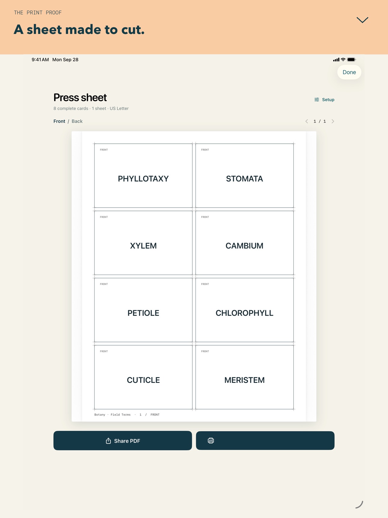 Screenshot 6 of Foldset: Print Study Cards