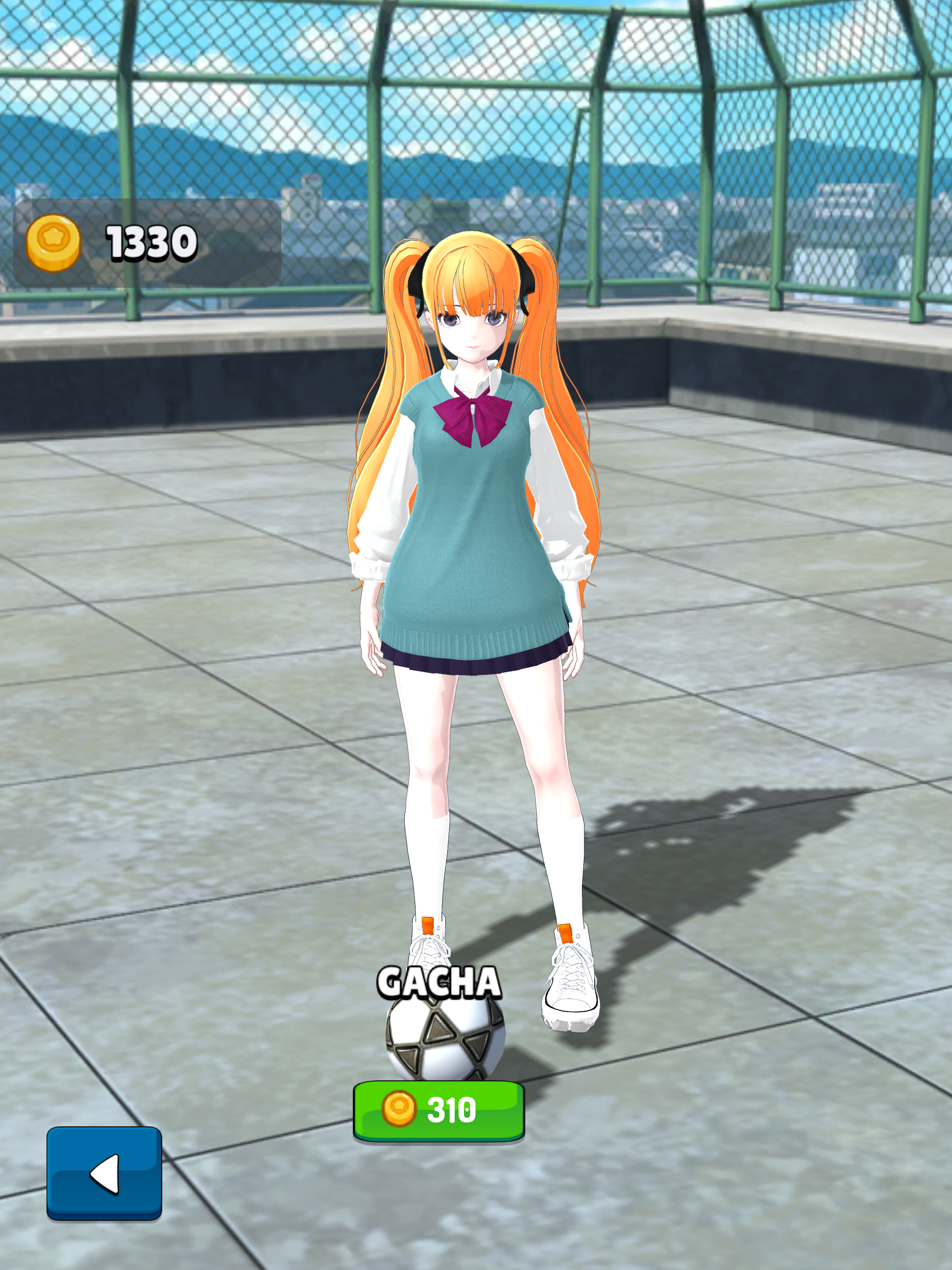 Soccer juggling girl