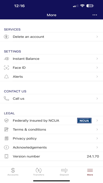 WPD Federal Credit Union Screenshot