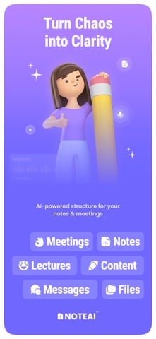 AI Meeting Note Taker - NoteAI iPhone screenshot