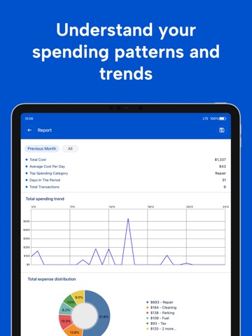 VehiClues: Car Expense Tracker iPad screenshot