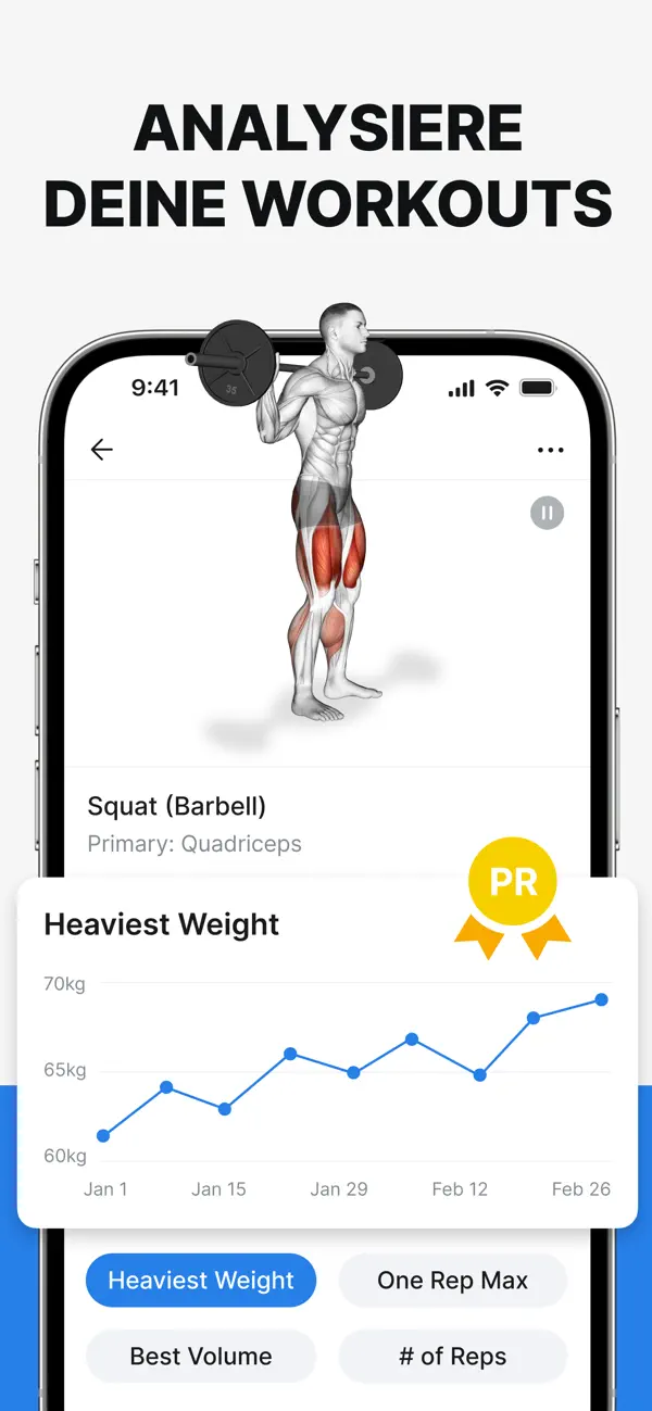 Hevy - Gym & Trainingstagebuch iPhone App Screenshot 3 – Gesundheit & Fitness