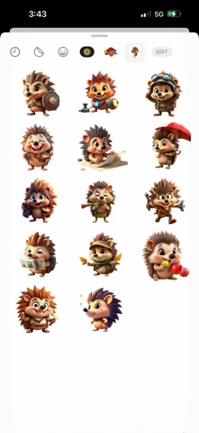 Explorer Hedgehog Stickers iPhone screenshot
