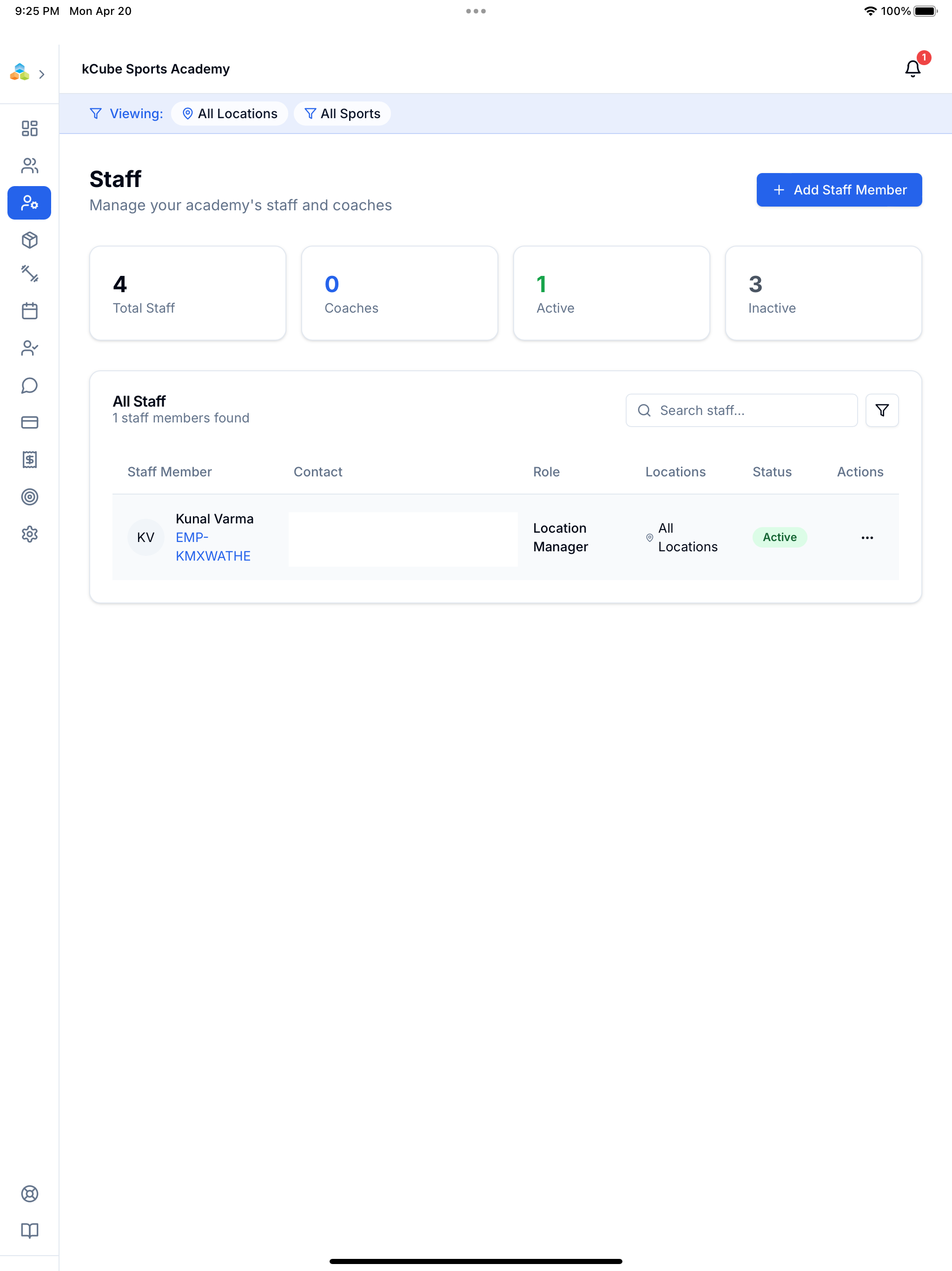 Sportia - Sports Academy Hub