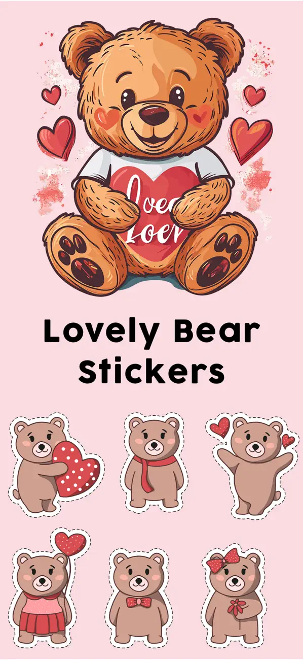Screenshot #1 pour Lovely Bear Stickers Set