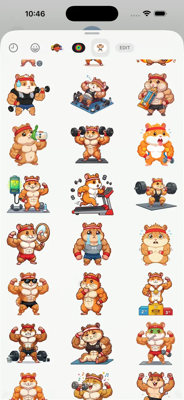 Screenshot #2 pour Muscular Hamster Stickers