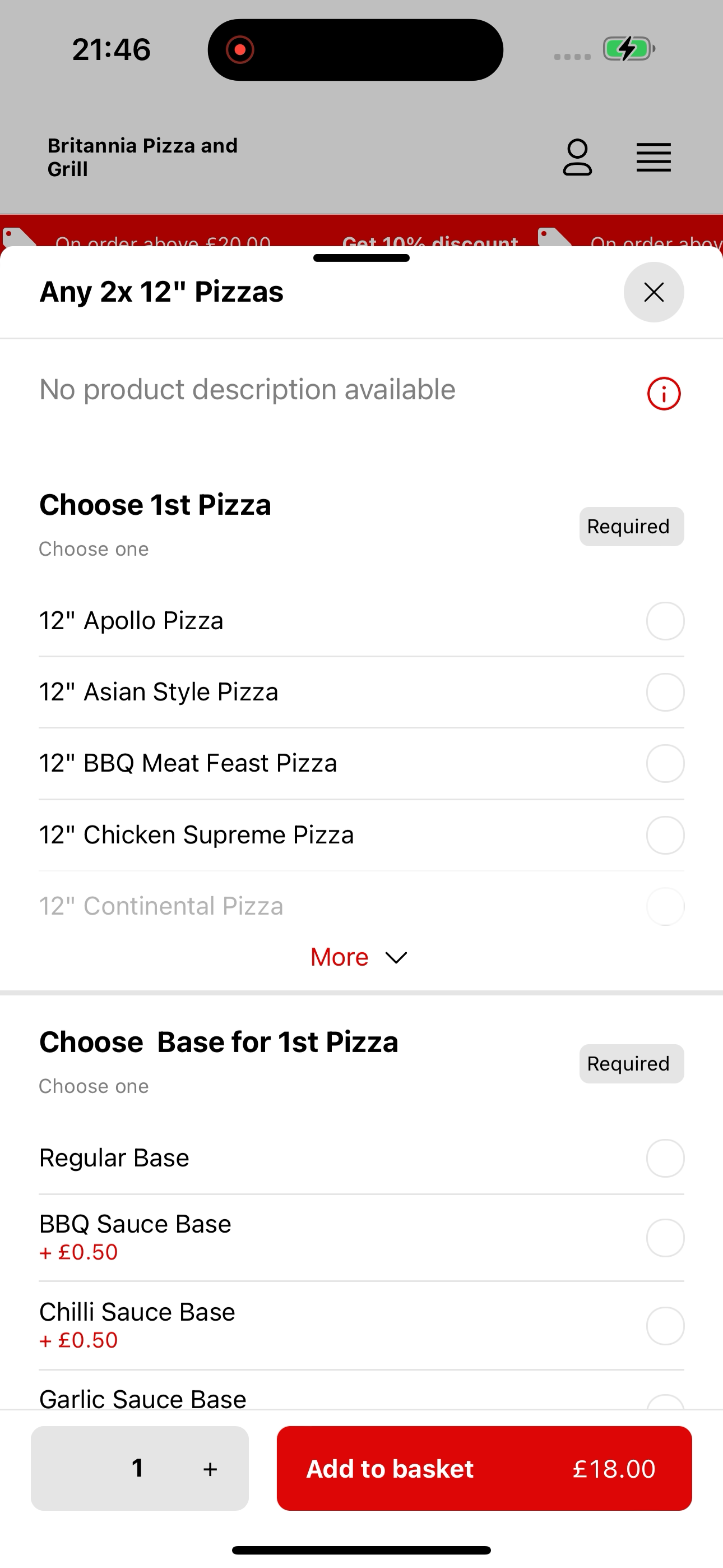 Britannia Pizza and Grill UK screenshot 8