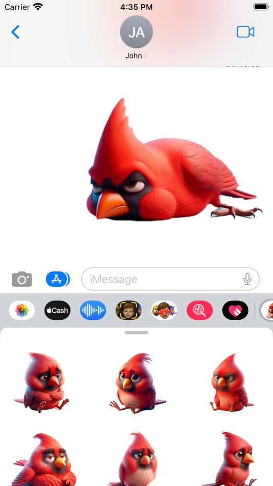 #6. Sad Cardinal Stickers (iOS) بواسطة: Paul Scott