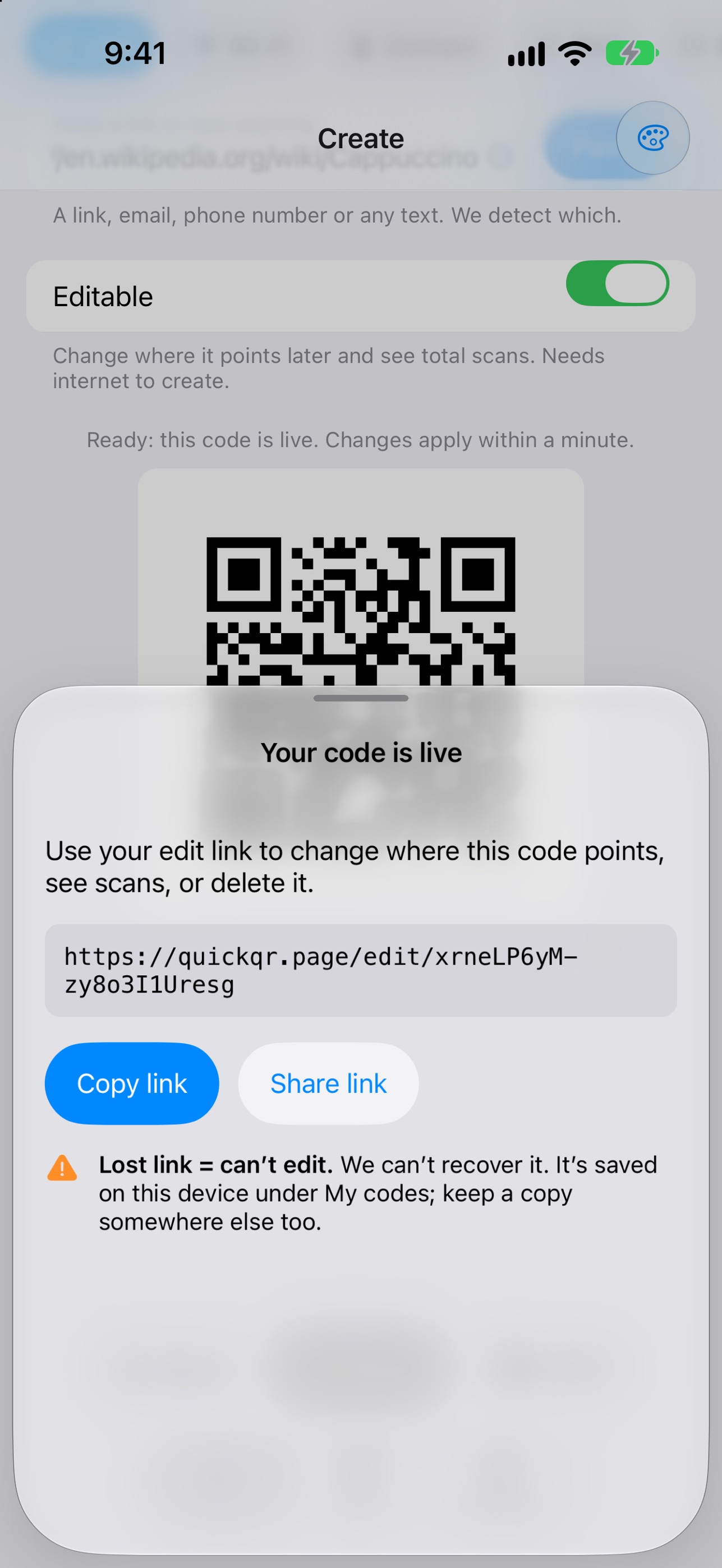 Screenshot 8 of QuickQR – QR Code Generator