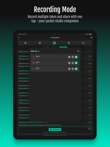 Lyricave iPad screenshot