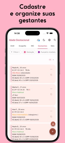 Idade Gestacional (do bebê) iPhone screenshot 2