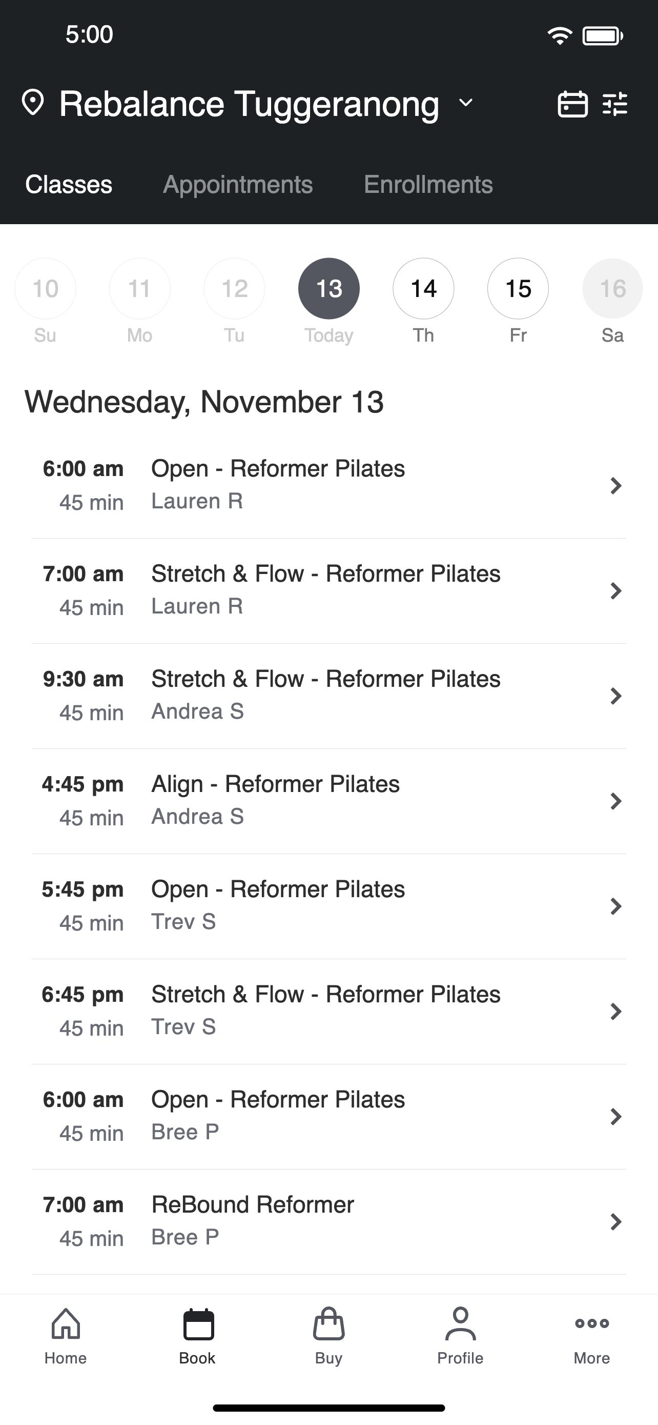 Rebalance Pilates and Yoga screenshot 2