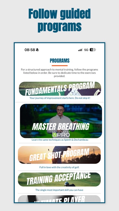 Mind Caddie, Golf Mental Game Screenshot
