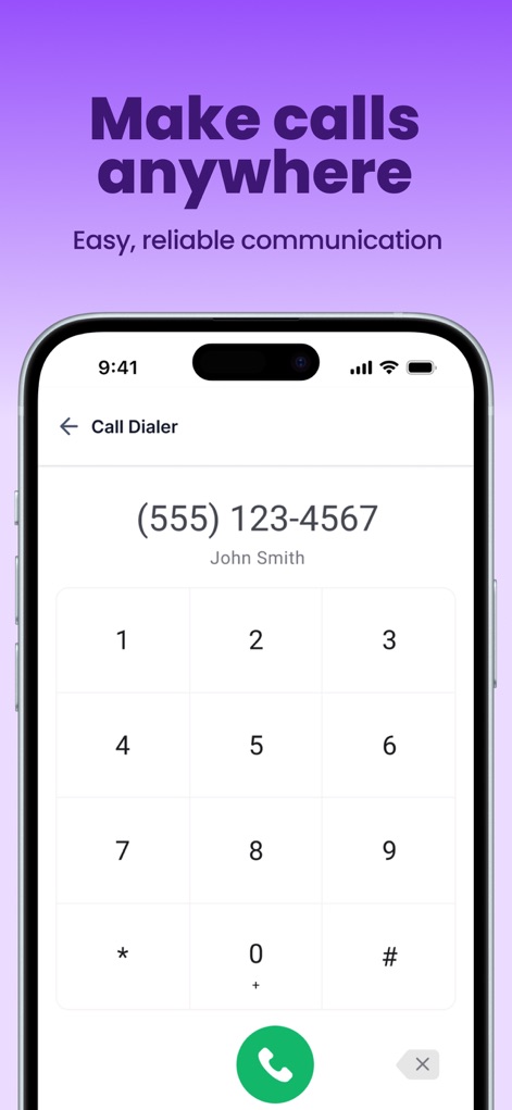 Lead Connector - The app offers a fully functional "Call Dialer" interface, enabling users to make and manage calls directly within the platform to contacts like "John Smith".