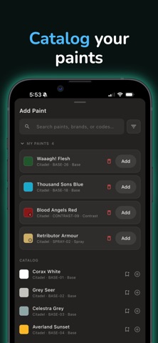 Mustered: Mini Paint Tracker Screenshot 2 of 8