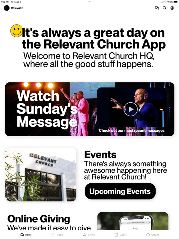 Official Relevant Church App iPad screenshot 1 - Education app