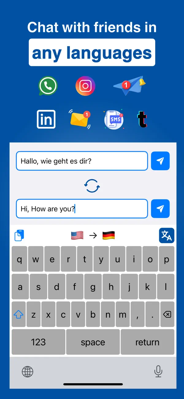 Screenshot #1 pour AI Chat & Translate Keyboard