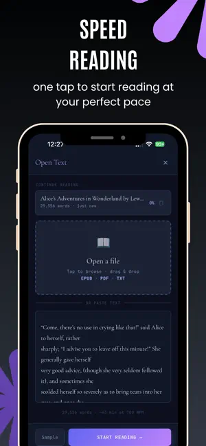 Word Runner - Speed Reading screenshot 2
