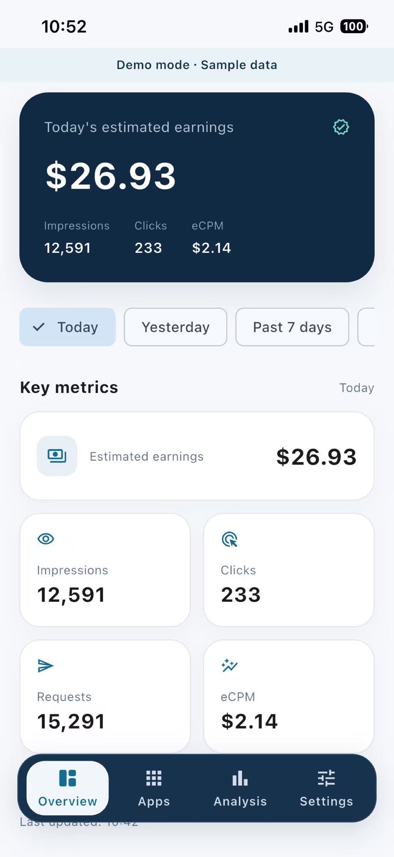 Screenshot 1 of Revnyo for AdMob-Admob Report