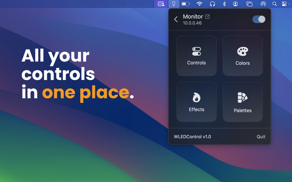 #2. WLEDControl (macOS) โดย: Arjun Dureja