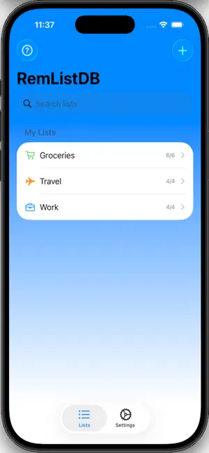 RemListDB screenshot 1