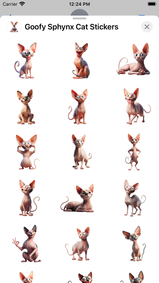 #1. Goofy Sphinx Cat Stickers (iOS) By: Paul Scott