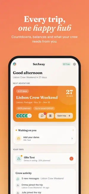 SetAway: Group Trip Planner screenshot 1