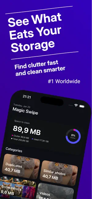 Storage Cleaner: Magic Swipe screenshot 1