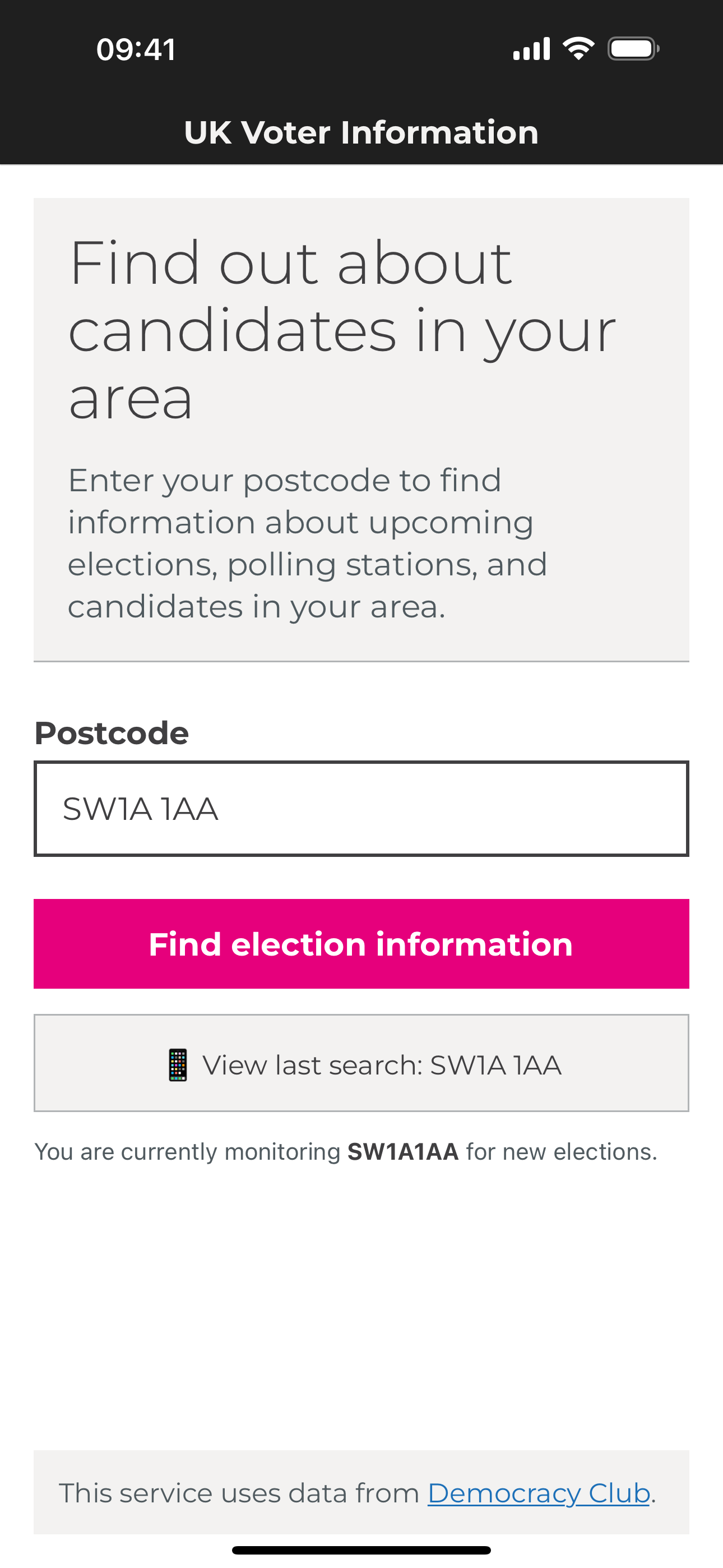 Democracy Club screenshot 2