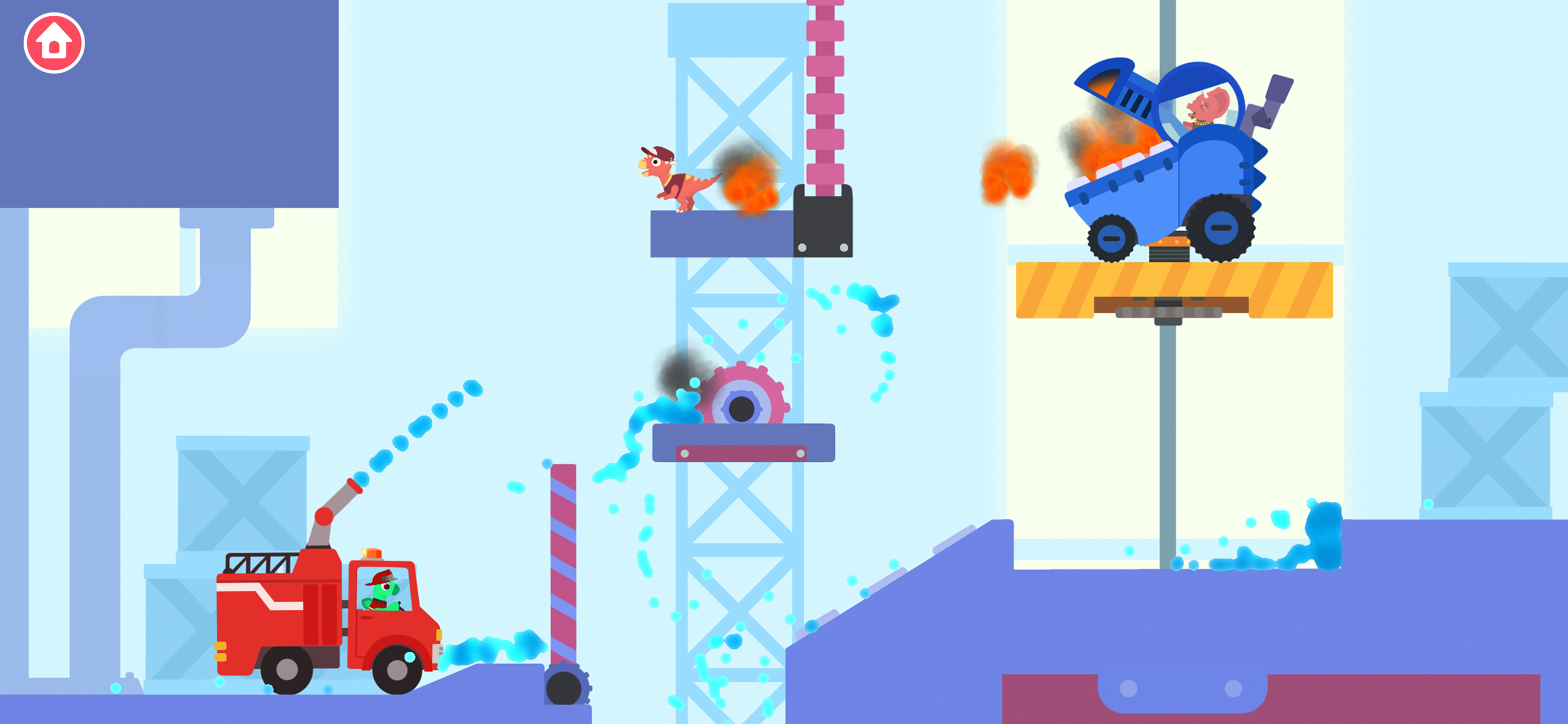 Dinosaur Fire Truck Games kids