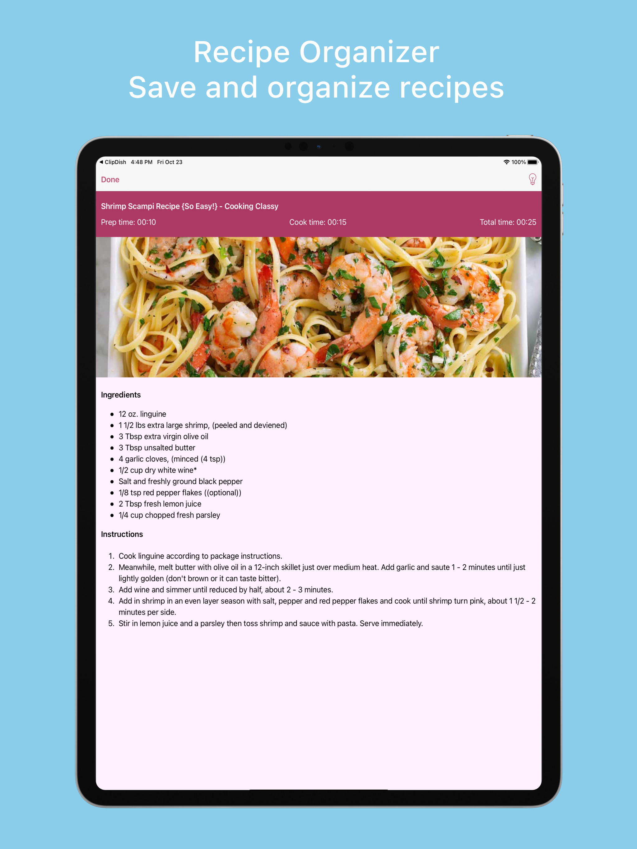 Recipe Box Cookbook: ClipDish screenshot 8