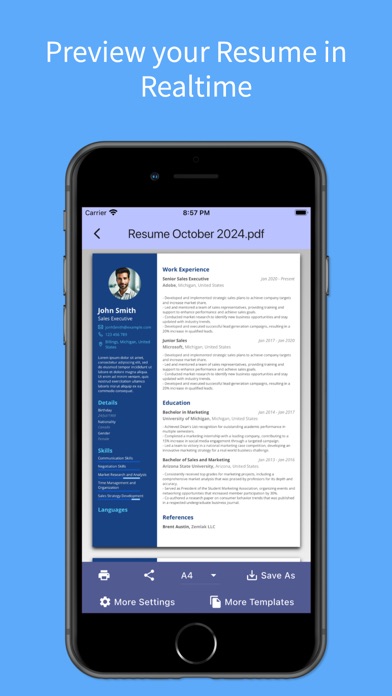 AZ Resume Creator Screenshot