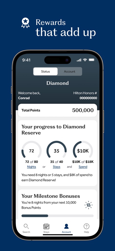 Hilton Honors: Book Hotels - Rewards Tracking Dashboard