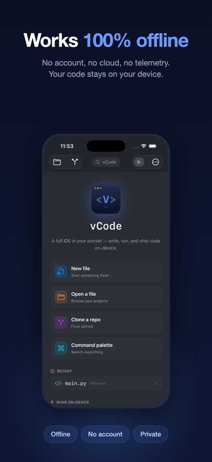#7. Visual Code Editor - vCode (iOS) De: Devang Samirbhai Shah