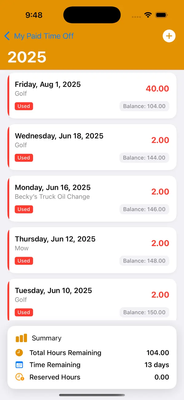 Screenshot #2 pour Paid Time Off