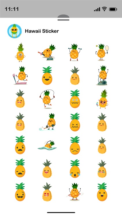 Hawaii Pineapple Stickers Pack screenshot-3