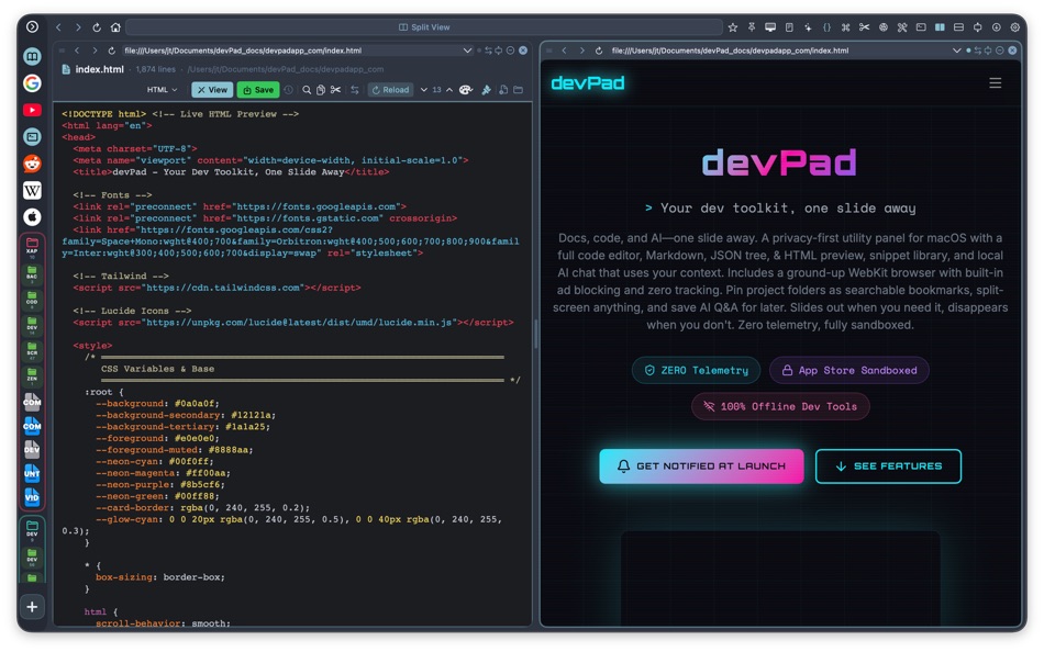 #1. devPad (macOS) Por: John Taverna