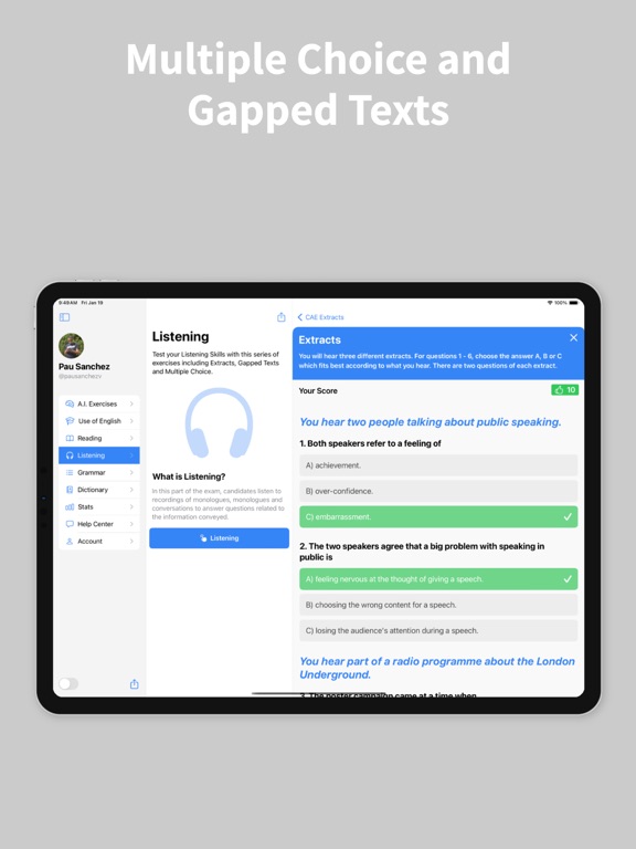 English C1 CAE iPad screenshot 7 - Education app