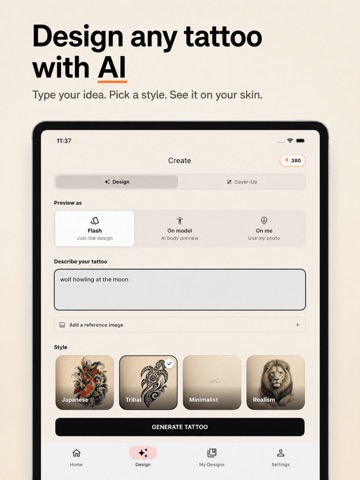 AI Tattoo Generator - Tattoi