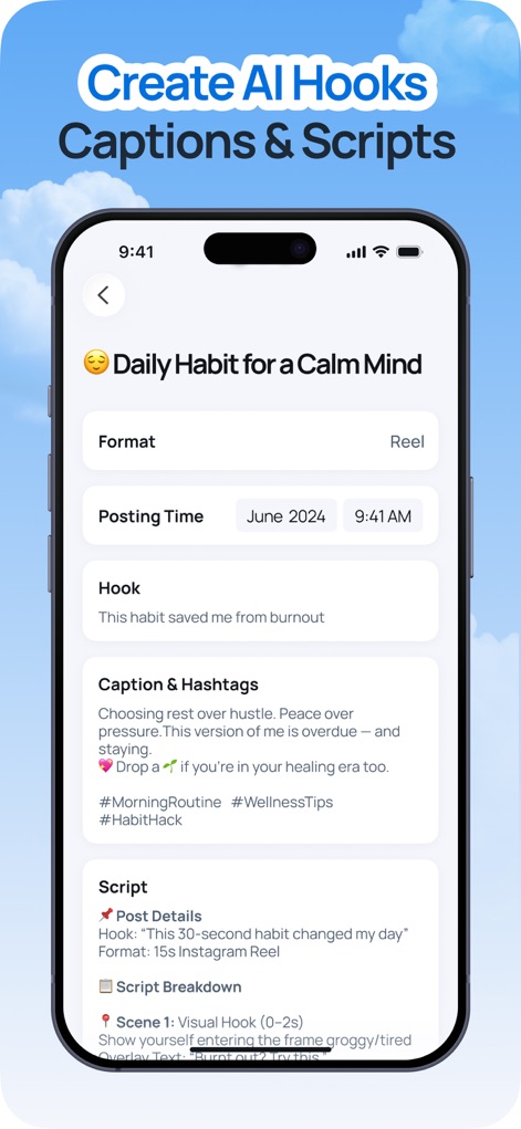 Trendy Profile Tracker & Boost - 이 도구는 사용자가 '후크'와 '캡션 및 해시태그'를 포함하여 AI 기반의 콘텐츠 요소를 쉽게 생성할 수 있도록 도와주며, 릴(Reel) 형식의 게시물에 대한 상세한 스크립트를 제공합니다.
