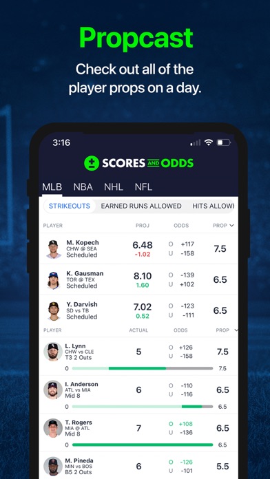 Scores and Odds Sports Betting Screenshot